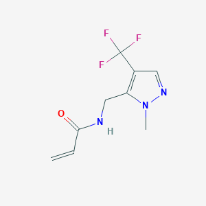 molecular formula C9H10F3N3O B2708855 N-[[2-Methyl-4-(trifluoromethyl)pyrazol-3-yl]methyl]prop-2-enamide CAS No. 2176843-66-4
