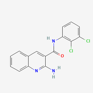 molecular formula C16H11Cl2N3O B2708861 2-氨基-N-(2,3-二氯苯基)喹啉-3-甲酰胺 CAS No. 2096986-35-3