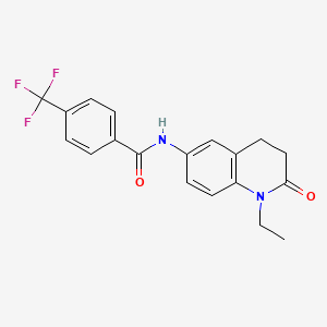 molecular formula C19H17F3N2O2 B2708866 N-(1-ethyl-2-oxo-1,2,3,4-tetrahydroquinolin-6-yl)-4-(trifluoromethyl)benzamide CAS No. 922053-13-2