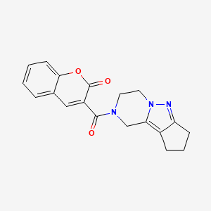 molecular formula C19H17N3O3 B2708869 3-(2,3,4,7,8,9-六氢-1H-环戊[3,4]吡唑[1,5-a]吡嗪-2-基甲酰)-2H-香豆素-2-酮 CAS No. 2034510-03-5