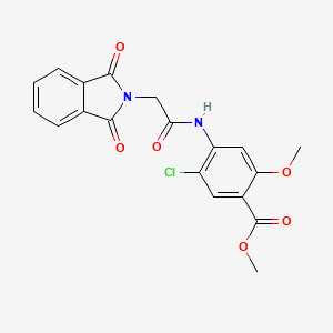 molecular formula C19H15ClN2O6 B2708874 Methyl 5-chloro-4-(2-(1,3-dioxoisoindolin-2-yl)acetamido)-2-methoxybenzoate CAS No. 302575-00-4