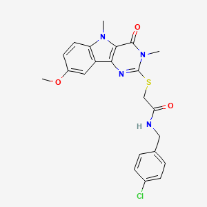 N-[(4-chlorophenyl)methyl]-2-({8-methoxy-3,5-dimethyl-4-oxo-3H,4H,5H-pyrimido[5,4-b]indol-2-yl}sulfanyl)acetamide