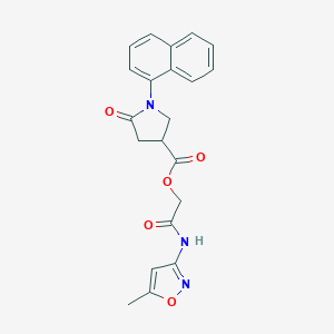 molecular formula C21H19N3O5 B270888 2-[(5-Methyl-3-isoxazolyl)amino]-2-oxoethyl 1-(1-naphthyl)-5-oxo-3-pyrrolidinecarboxylate 