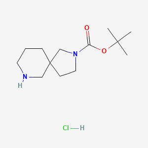 molecular formula C13H25ClN2O2 B2708886 Tert-butyl 2,7-diazaspiro[4.5]decane-2-carboxylate hydrochloride CAS No. 948556-06-7