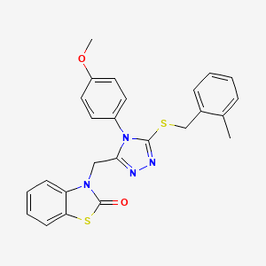 3-((4-(4-methoxyphenyl)-5-((2-methylbenzyl)thio)-4H-1,2,4-triazol-3-yl)methyl)benzo[d]thiazol-2(3H)-one