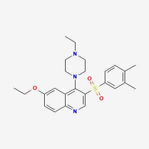 molecular formula C25H31N3O3S B2708889 3-(3,4-Dimethylbenzenesulfonyl)-6-ethoxy-4-(4-ethylpiperazin-1-yl)quinoline CAS No. 887212-96-6