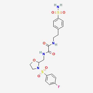 N1-((3-((4-fluorophenyl)sulfonyl)oxazolidin-2-yl)methyl)-N2-(4-sulfamoylphenethyl)oxalamide