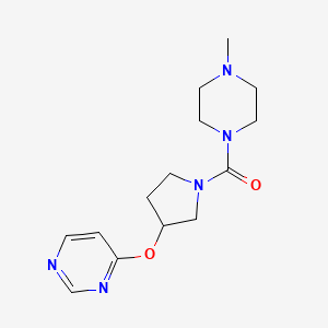 molecular formula C14H21N5O2 B2708895 (4-甲基哌嗪-1-基)(3-(嘧啶-4-氧基)吡咯烷-1-基)甲酮 CAS No. 2034328-25-9
