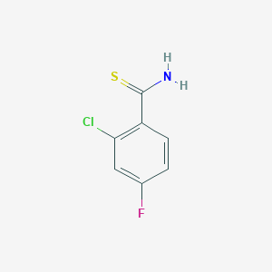 molecular formula C7H5ClFNS B2708896 2-Chloro-4-fluorothiobenzamide CAS No. 1342380-50-0