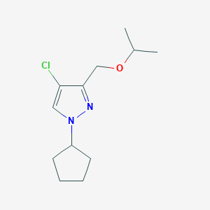 molecular formula C12H19ClN2O B2708898 4-chloro-1-cyclopentyl-3-(isopropoxymethyl)-1H-pyrazole CAS No. 1856084-19-9