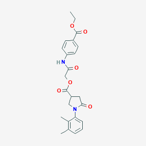 molecular formula C24H26N2O6 B270890 2-[4-(Ethoxycarbonyl)anilino]-2-oxoethyl 1-(2,3-dimethylphenyl)-5-oxo-3-pyrrolidinecarboxylate 