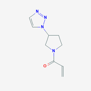 molecular formula C9H12N4O B2708906 1-[3-(Triazol-1-yl)pyrrolidin-1-yl]prop-2-en-1-one CAS No. 2189893-64-7