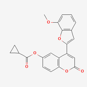 molecular formula C22H16O6 B2708909 4-(7-methoxy-1-benzofuran-2-yl)-2-oxo-2H-chromen-6-yl cyclopropanecarboxylate CAS No. 898429-97-5