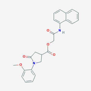 molecular formula C24H22N2O5 B270891 2-(1-Naphthylamino)-2-oxoethyl 1-(2-methoxyphenyl)-5-oxo-3-pyrrolidinecarboxylate 