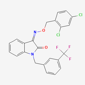 (3Z)-3-{[(2,4-dichlorophenyl)methoxy]imino}-1-{[3-(trifluoromethyl)phenyl]methyl}-2,3-dihydro-1H-indol-2-one
