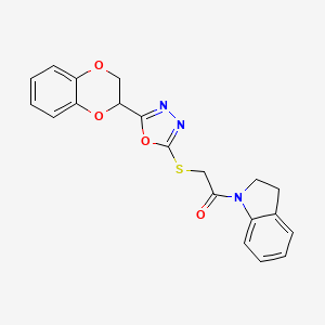 1-({[5-(2,3-Dihydro-1,4-benzodioxin-2-yl)-1,3,4-oxadiazol-2-yl]thio}acetyl)indoline