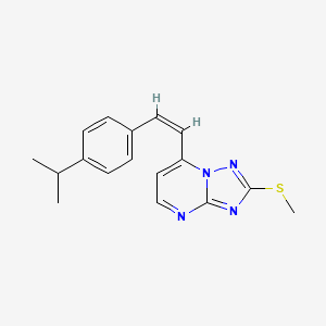 molecular formula C17H18N4S B2708926 7-(4-Isopropylstyryl)-2-(methylsulfanyl)[1,2,4]triazolo[1,5-a]pyrimidine CAS No. 303986-71-2