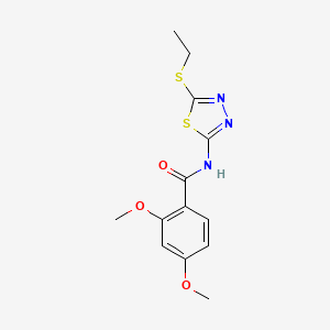 molecular formula C13H15N3O3S2 B2708930 N-(5-ethylsulfanyl-1,3,4-thiadiazol-2-yl)-2,4-dimethoxybenzamide CAS No. 392239-49-5