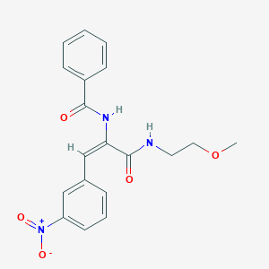 (E)-N-(3-((2-methoxyethyl)amino)-1-(3-nitrophenyl)-3-oxoprop-1-en-2-yl)benzamide