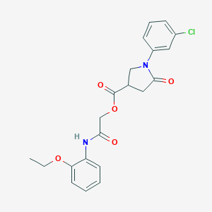 molecular formula C21H21ClN2O5 B270894 2-(2-Ethoxyanilino)-2-oxoethyl 1-(3-chlorophenyl)-5-oxo-3-pyrrolidinecarboxylate 