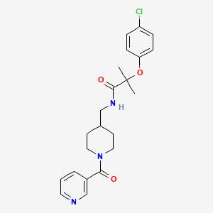2-(4-chlorophenoxy)-2-methyl-N-((1-nicotinoylpiperidin-4-yl)methyl)propanamide
