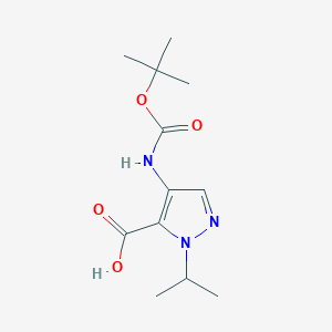 molecular formula C12H19N3O4 B2708950 4-[(2-Methylpropan-2-yl)oxycarbonylamino]-2-propan-2-ylpyrazole-3-carboxylic acid CAS No. 2248348-63-0