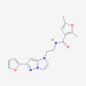 molecular formula C18H18N4O3 B2708951 N-(2-(6-(呋喃-2-基)-1H-咪唑[1,2-b]吡唑-1-基)乙基)-2,5-二甲基呋喃-3-甲酰胺 CAS No. 1795085-92-5