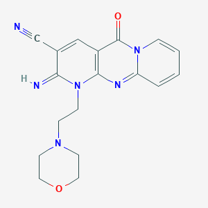 B2708953 2-imino-1-(2-morpholinoethyl)-5-oxo-1,5-dihydro-2H-dipyrido[1,2-a:2,3-d]pyrimidin-3-yl cyanide CAS No. 636989-26-9