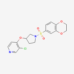 3-Chloro-4-((1-((2,3-dihydrobenzo[b][1,4]dioxin-6-yl)sulfonyl)pyrrolidin-3-yl)oxy)pyridine