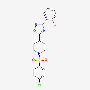 1-[(4-Chlorophenyl)sulfonyl]-4-[3-(2-fluorophenyl)-1,2,4-oxadiazol-5-yl]piperidine