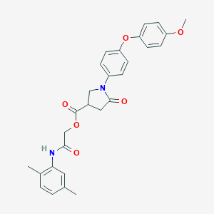 molecular formula C28H28N2O6 B270897 2-(2,5-Dimethylanilino)-2-oxoethyl 1-[4-(4-methoxyphenoxy)phenyl]-5-oxo-3-pyrrolidinecarboxylate 