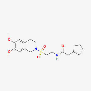 2-cyclopentyl-N-(2-((6,7-dimethoxy-3,4-dihydroisoquinolin-2(1H)-yl)sulfonyl)ethyl)acetamide