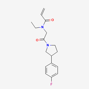 molecular formula C17H21FN2O2 B2708976 N-Ethyl-N-[2-[3-(4-fluorophenyl)pyrrolidin-1-yl]-2-oxoethyl]prop-2-enamide CAS No. 2361721-10-8