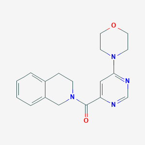 molecular formula C18H20N4O2 B2708977 (3,4-dihydroisoquinolin-2(1H)-yl)(6-morpholinopyrimidin-4-yl)methanone CAS No. 1906529-78-9