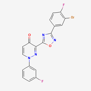 molecular formula C18H9BrF2N4O2 B2708980 3-(3-(3-bromo-4-fluorophenyl)-1,2,4-oxadiazol-5-yl)-1-(3-fluorophenyl)pyridazin-4(1H)-one CAS No. 1112433-15-4