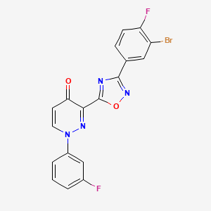 molecular formula C18H9BrF2N4O2 B2708980 3-(3-(3-溴-4-氟苯基)-1,2,4-噁二唑-5-基)-1-(3-氟苯基)吡啶-4(1H)-酮 CAS No. 1112433-15-4