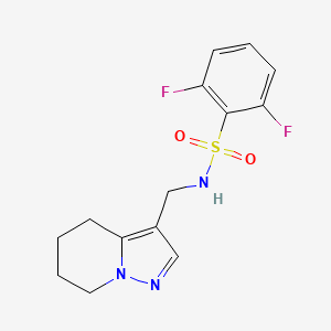 molecular formula C14H15F2N3O2S B2708981 2,6-二氟-N-((4,5,6,7-四氢吡唑[1,5-a]吡啶-3-基)甲基)苯磺酰胺 CAS No. 2034337-90-9