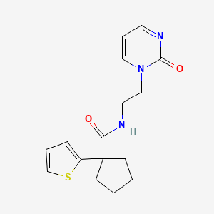 N-(2-(2-oxopyrimidin-1(2H)-yl)ethyl)-1-(thiophen-2-yl)cyclopentane-1-carboxamide