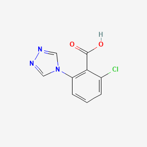 molecular formula C9H6ClN3O2 B2708983 2-氯-6-(4H-1,2,4-三唑-4-基)苯甲酸 CAS No. 1351385-11-9