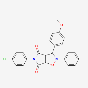 5-(4-chlorophenyl)-3-(4-methoxyphenyl)-2-phenyldihydro-2H-pyrrolo[3,4-d]isoxazole-4,6(5H,6aH)-dione