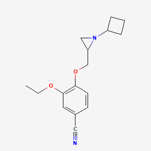 molecular formula C16H20N2O2 B2708999 4-[(1-Cyclobutylaziridin-2-yl)methoxy]-3-ethoxybenzonitrile CAS No. 2418671-29-9