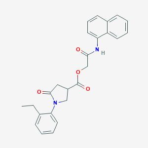 molecular formula C25H24N2O4 B270900 2-(1-Naphthylamino)-2-oxoethyl 1-(2-ethylphenyl)-5-oxo-3-pyrrolidinecarboxylate 