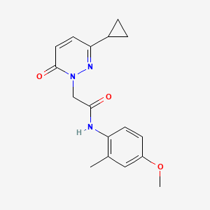 molecular formula C17H19N3O3 B2709001 2-(3-cyclopropyl-6-oxopyridazin-1(6H)-yl)-N-(4-methoxy-2-methylphenyl)acetamide CAS No. 2034493-03-1
