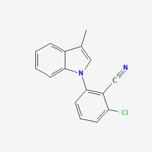 molecular formula C16H11ClN2 B2709005 2-chloro-6-(3-methyl-1H-indol-1-yl)benzenecarbonitrile CAS No. 866042-63-9