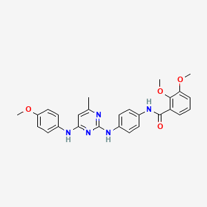 molecular formula C27H27N5O4 B2709028 2,3-dimethoxy-N-(4-((4-((4-methoxyphenyl)amino)-6-methylpyrimidin-2-yl)amino)phenyl)benzamide CAS No. 923679-09-8