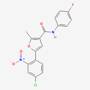 5-(4-chloro-2-nitrophenyl)-N-(4-fluorophenyl)-2-methylfuran-3-carboxamide