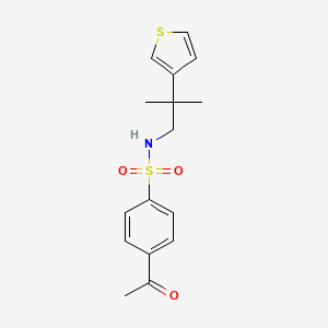 4-acetyl-N-(2-methyl-2-(thiophen-3-yl)propyl)benzenesulfonamide
