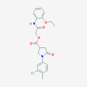 molecular formula C22H23ClN2O5 B270904 2-(2-Ethoxyanilino)-2-oxoethyl 1-(3-chloro-4-methylphenyl)-5-oxo-3-pyrrolidinecarboxylate 