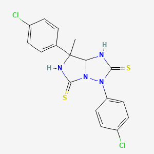 molecular formula C17H14Cl2N4S2 B2709048 3,7-bis(4-chlorophenyl)-7-methyldihydro-1H-imidazo[1,5-b][1,2,4]triazole-2,5(3H,6H)-dithione CAS No. 400084-40-4