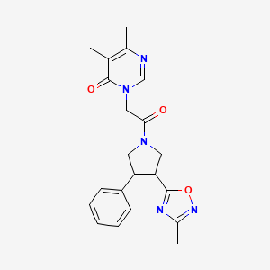 5,6-dimethyl-3-(2-(3-(3-methyl-1,2,4-oxadiazol-5-yl)-4-phenylpyrrolidin-1-yl)-2-oxoethyl)pyrimidin-4(3H)-one